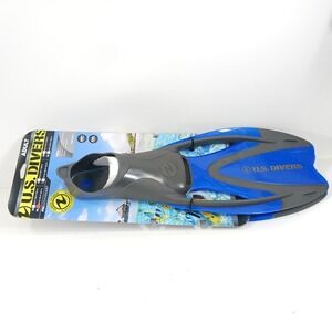 US Divers Pro Series Proflex II Snorkeling Fins Blue Grey Adult ML 8-9.5
